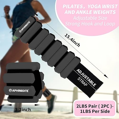 Miniatura 4 de Juego de 2 pesas de tobillo para mujeres y hombres, pesas ajustables para muñeca, brazo, piernas, entrenamiento en casa, gimnasio, pilates, yoga,