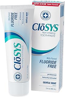 CloSYS Fluoride Free Toothpaste, 3.4 Ounce, Travel Size, Gentle Mint, TSA Compliant, Whitening, Enamel Protection, Sulfate Free