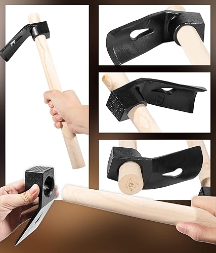 Miniatura 7 de Juego de herramientas para tallar madera para carpintería Adze, incluye adze recto, curva grande Adze y curva pequeña Adze (3PCS)