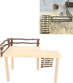 Hamster Wooden Playground, Small Animals Activity Playground Stand Platform with Climbing Ladder for Hamster Small Pets