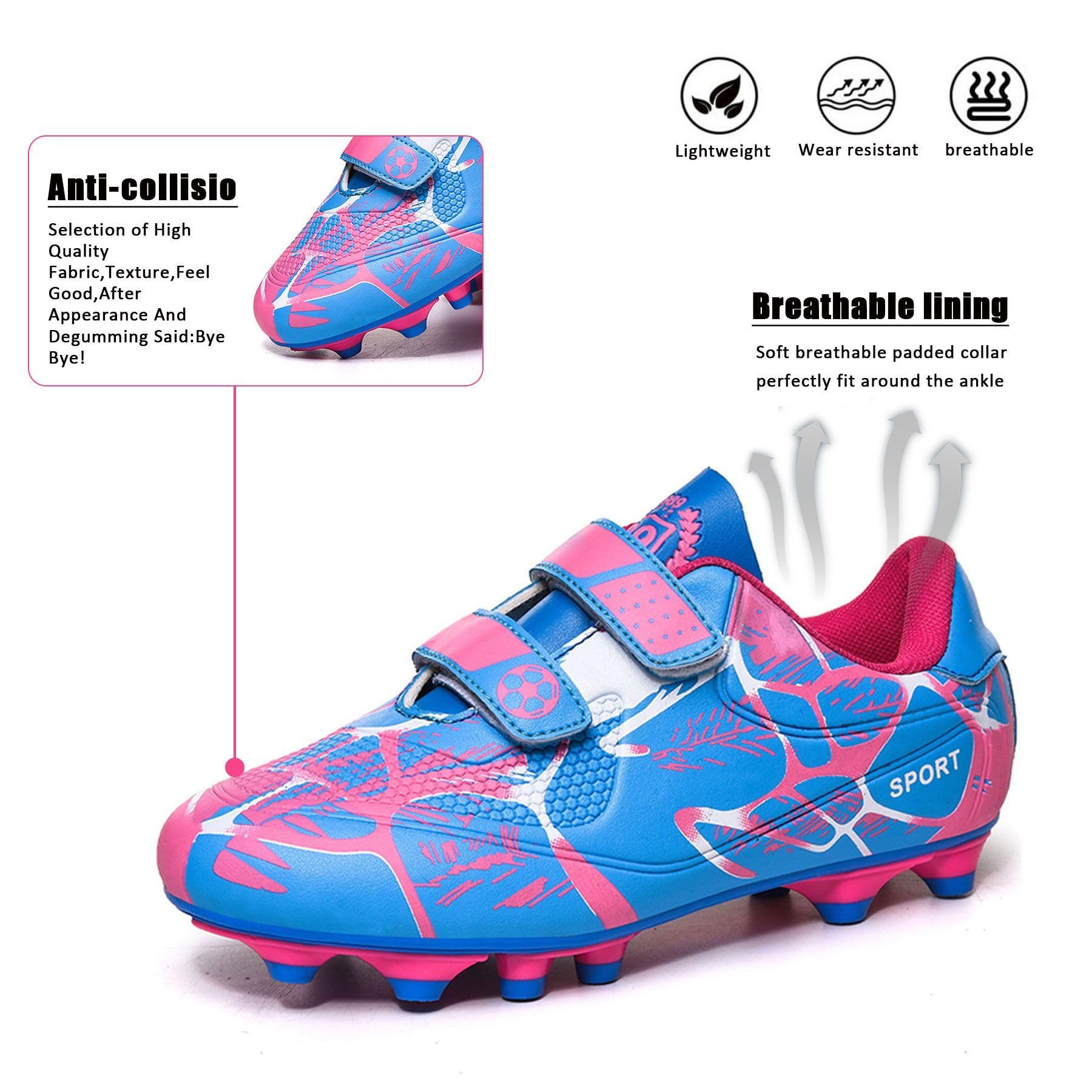 Sainilei Scarpe da Calcio Ragazzi FG/AG Professionale All'aperto Calcio da Scarpe Ragazzo TF Allenamento Bambini Teenage Spike