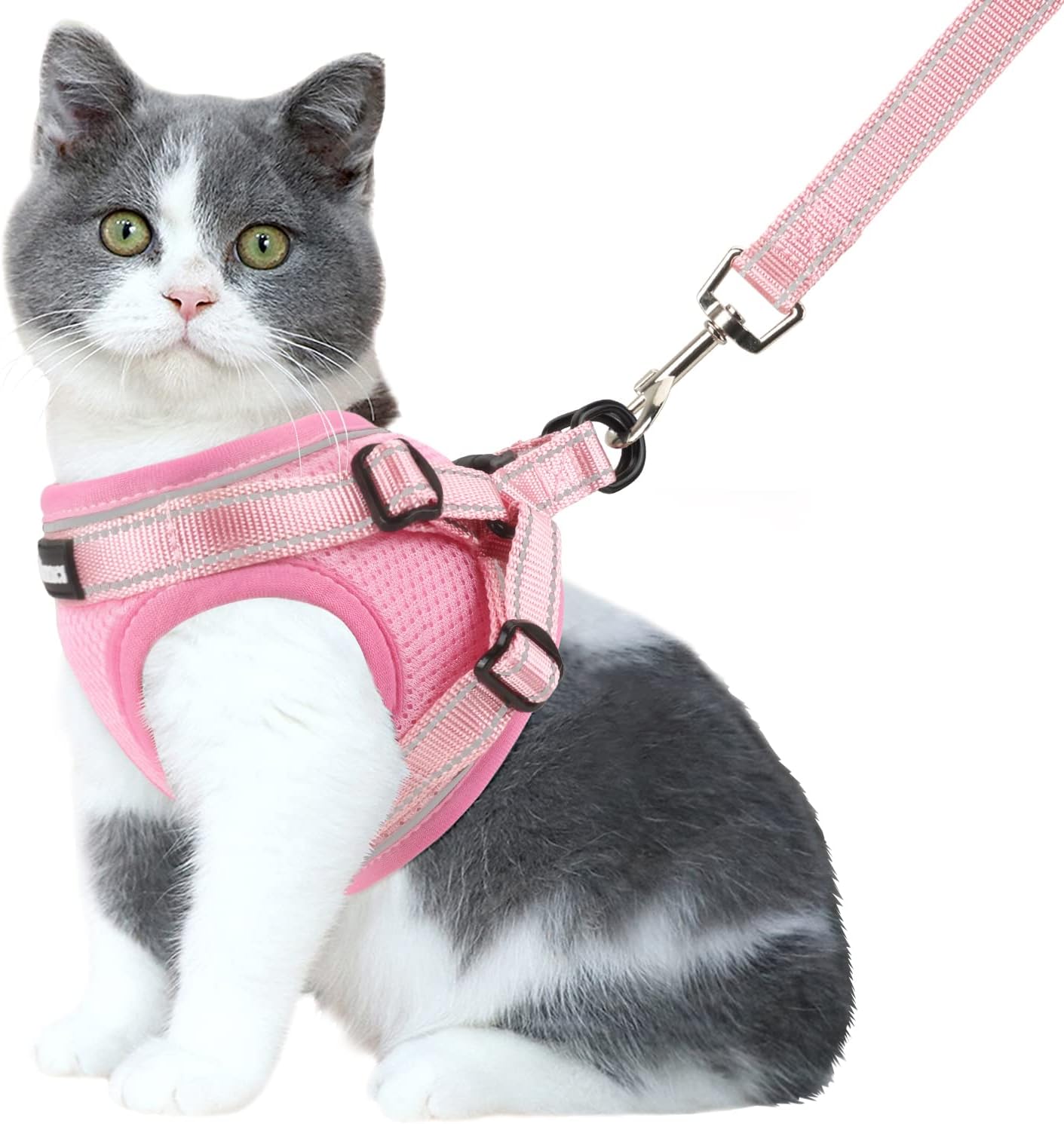 Otunrues Cat Harness and Leash Set for Walking Escape Proof, Easy-to-WEAR Adjustable Cat Harness with Reflective Strap - Comfort Fit for…
