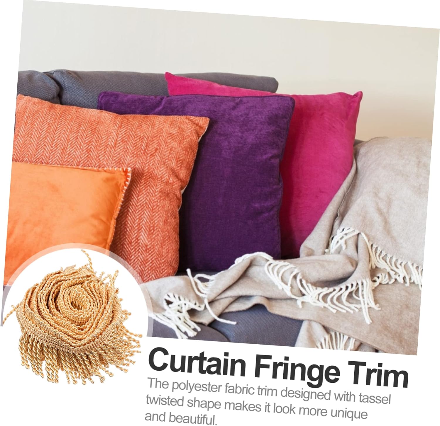 Tassel Fringe Trim for Curtains and Cushions 10m Decorative Edging