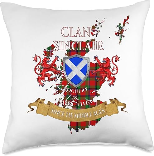 Sinclair Scottish Family Clan Middle Age Mischief - Almohada de 18 x 18 pulgadas, multicolor