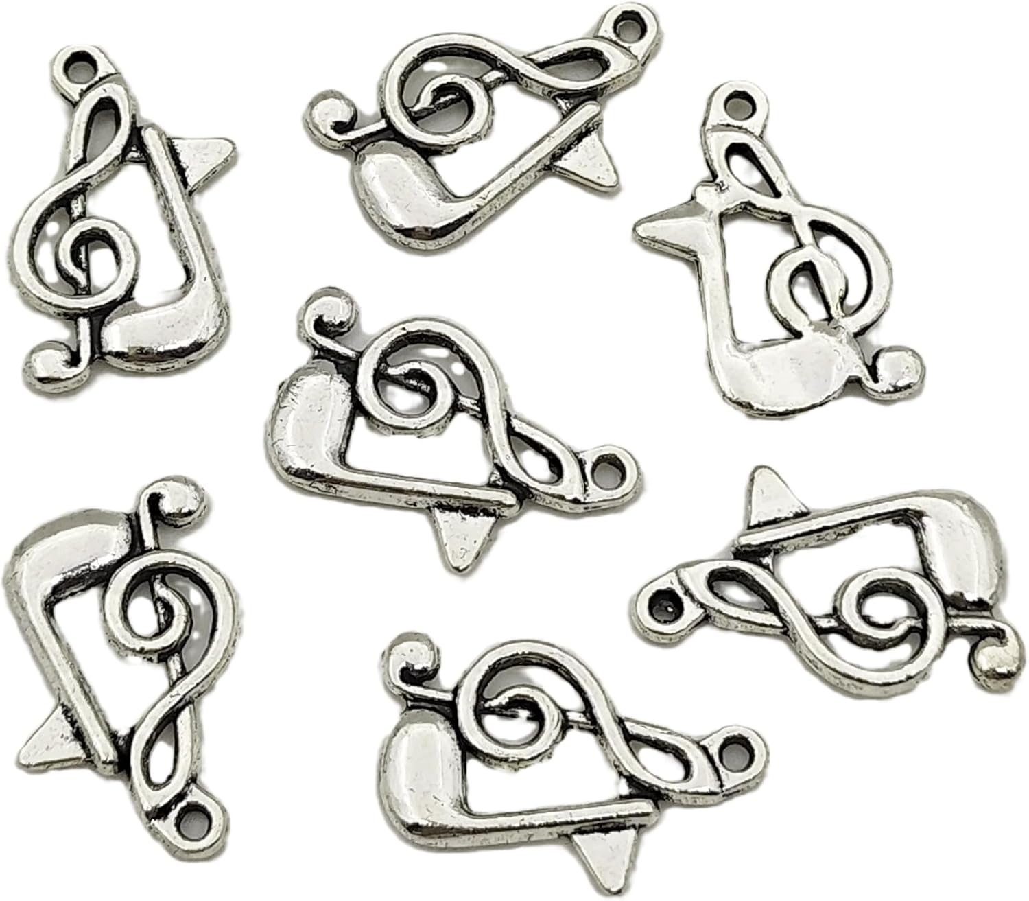 50pcs Antique Silver Musical Note Charms Pendants for DIY Craft Jewelry Making Findings Supplies 20 x 12mm - Image 4
