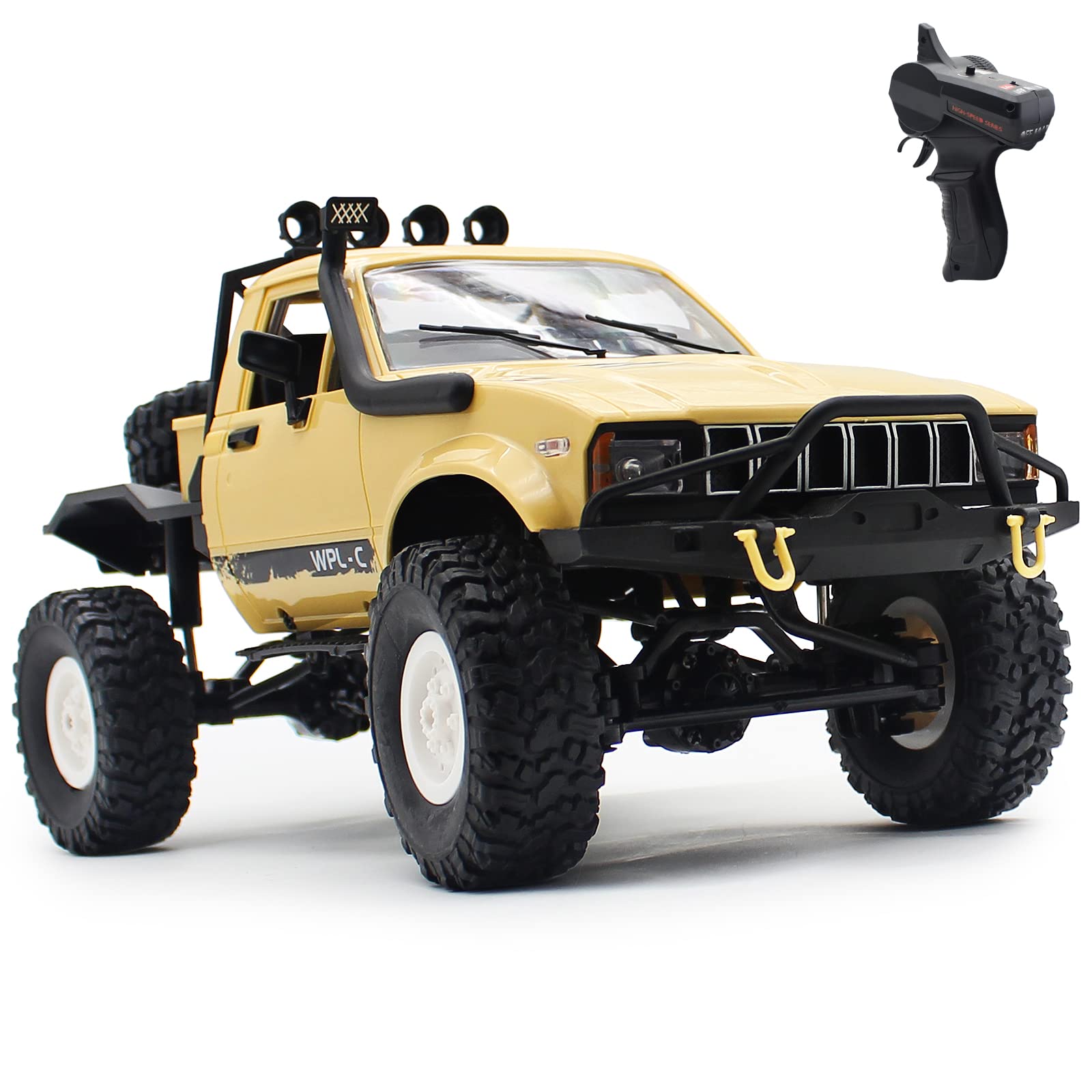 Mostop RC Car Crawler 1/16 RTR Off Road Rock Crawler Climbing Vehicle for Kids, All Terrain Hobby Toy Remote Control Children Car Racing Vehicle with LED Lights