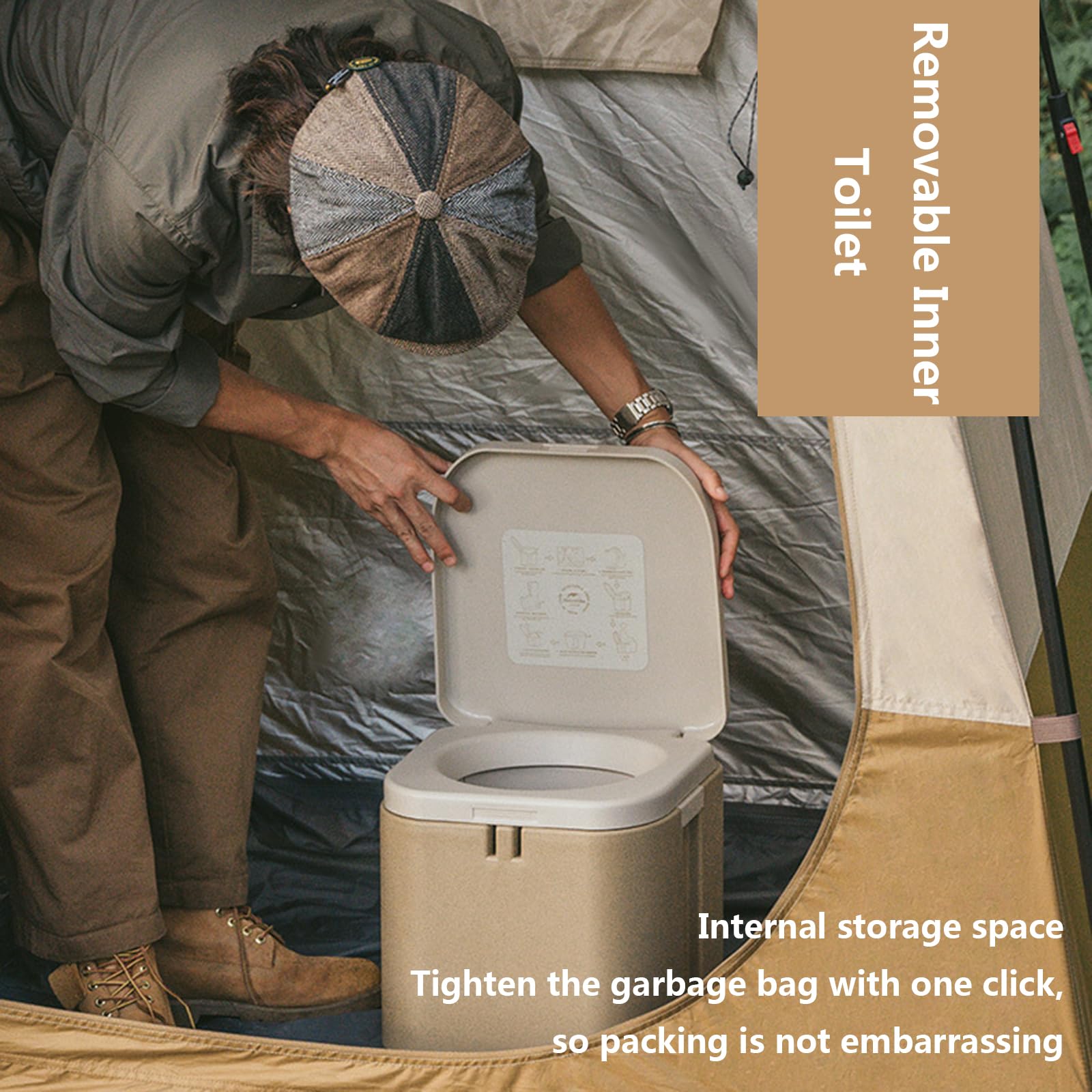 Campingtoilette Faltbar Klappbare Camping Toilette Reisetoilette Wc Mit Herausnehmbarem Liner Campingklo Faltbar Tragkraft 150kg Mit 10 Biologisch Abbaubaren Beuteln Für Den Notfall Im Freien