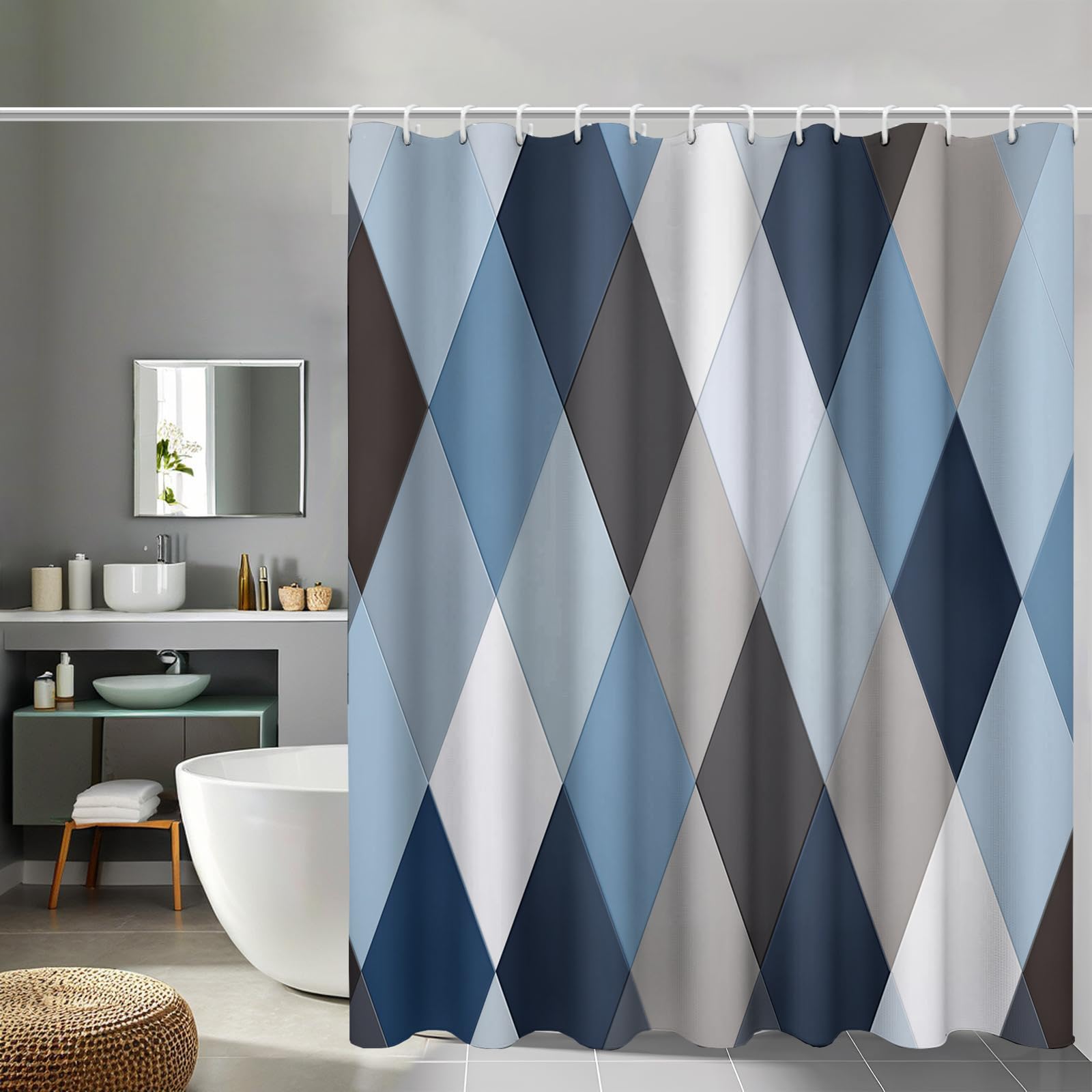 Rideau de douche imperméable fini le sol mouillé rideau salle de bain lavable 150x180