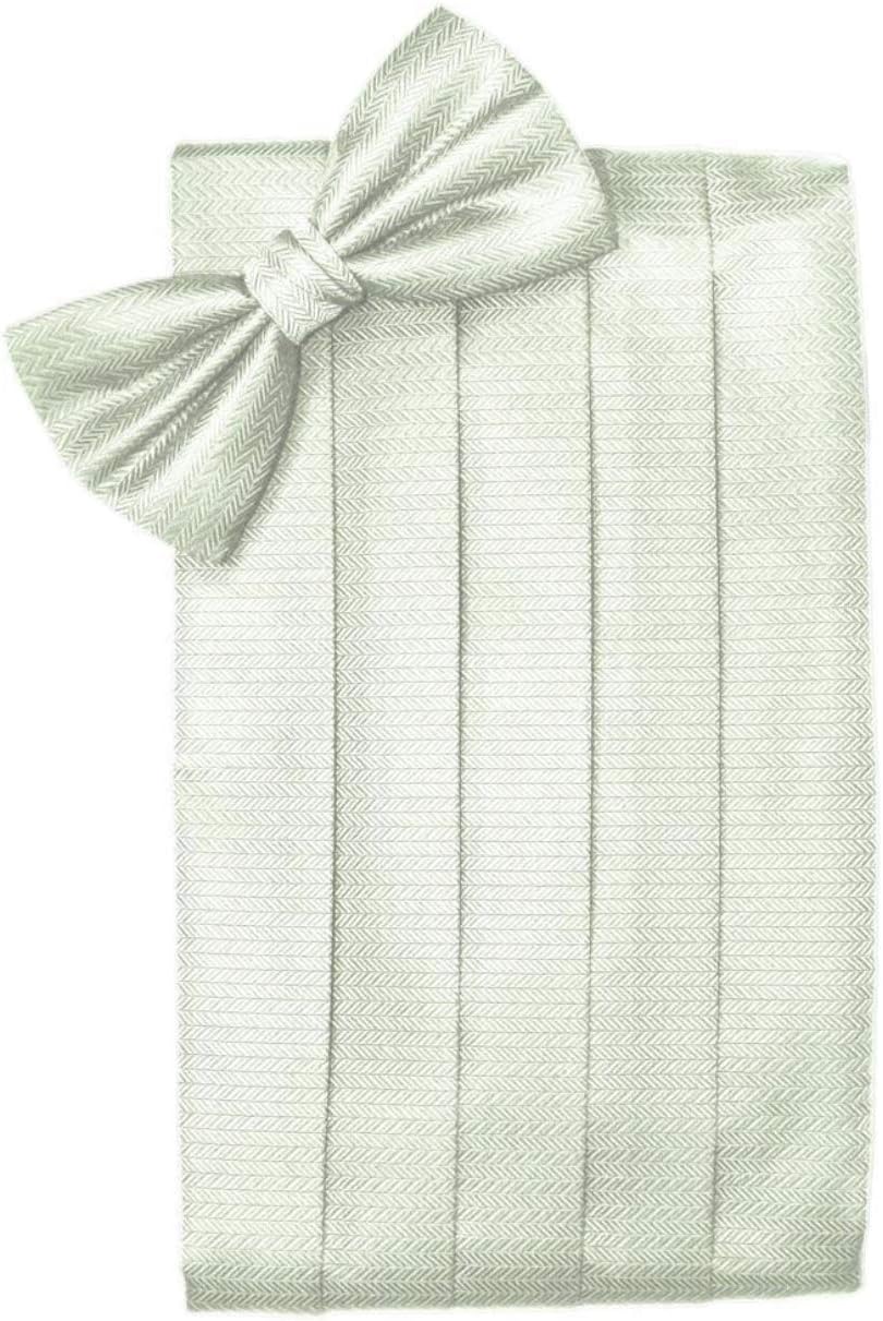 Luxury Herringbone Tuxedo Cummerbund and Bow Tie Set