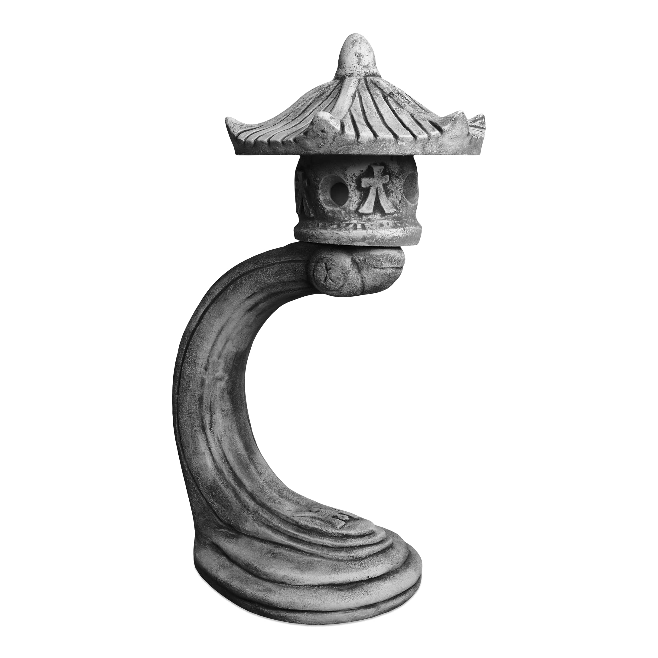gartendekoparadies.de Japanese Rankei stone lantern, H. 65 cm, 26 kg, gray, frost-proof made of cast stone for outdoor use