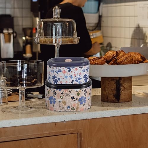 Miniatura 8 de Happyyami Recipientes de almacenamiento de alimentos de cocina con tapa, tarros de galletas para galletas y galletas, 2 unidades