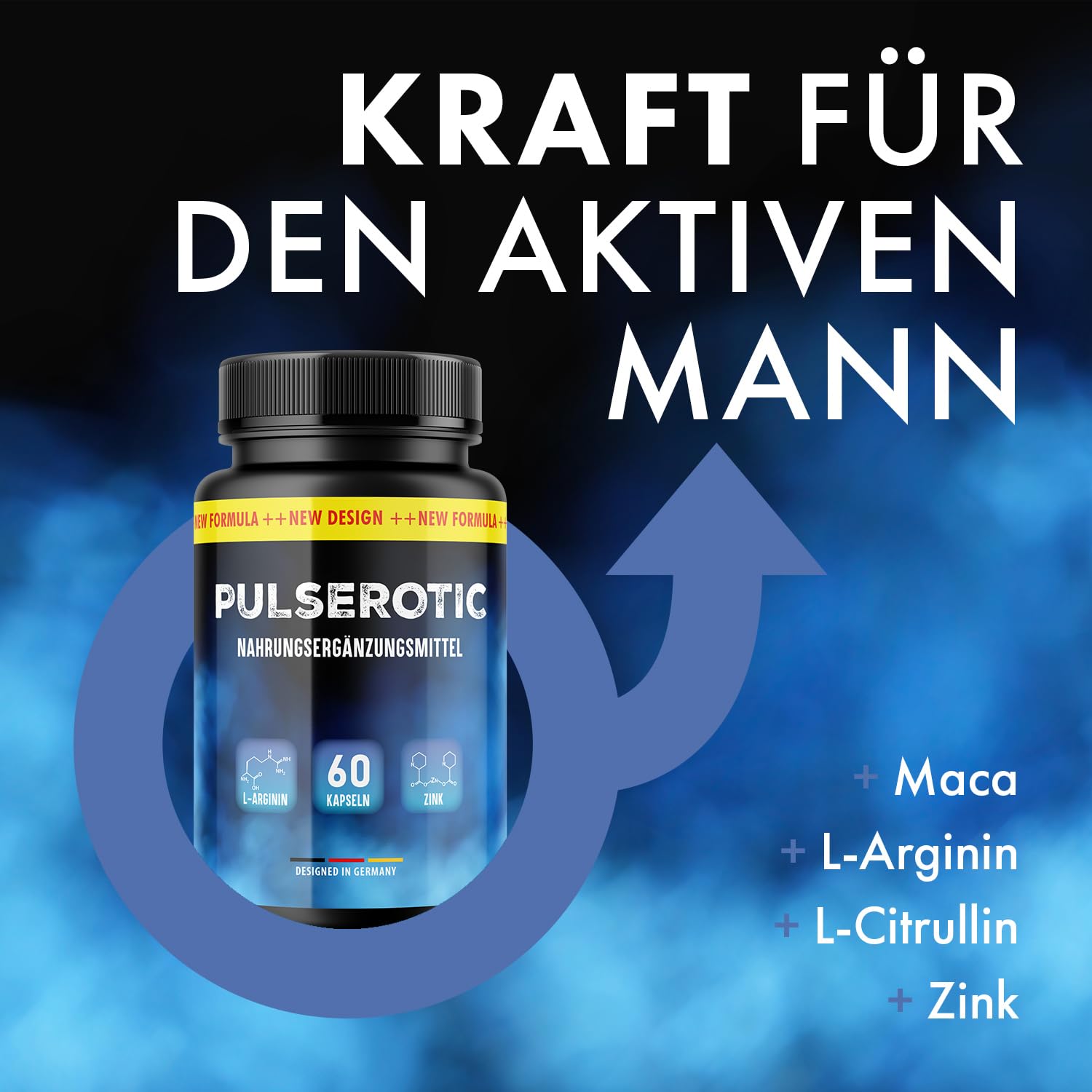 Puls Erotic Kapseln | Schonende Anwendung | Für den aktiven Mann | MaxiPack mit 60 Kapseln pro Dose