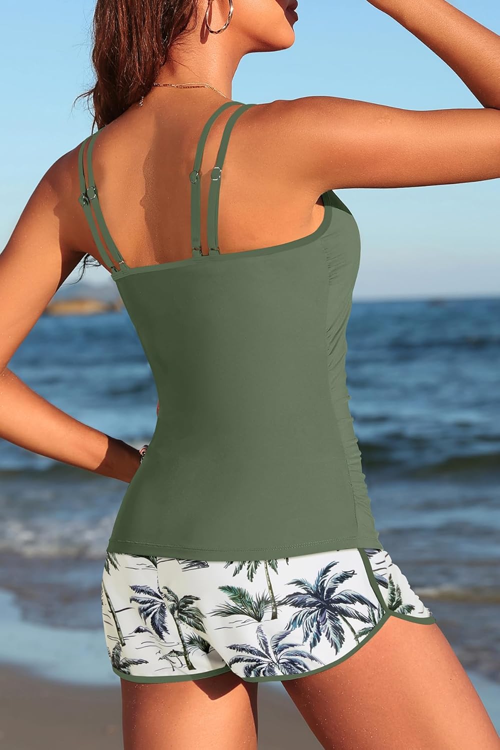 Women Tankini Swimsuit with Shorts - Two Piece Tummy Control Bathing Suit with Pockets 2025 Swimwear - Image 2