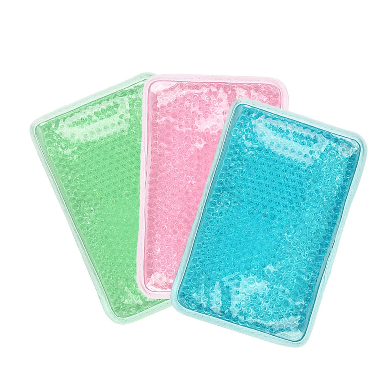 Wiederverwendbare Gel Kühlkompressen mit Pvc Material und Verstellbarem Trägerdesign für Kopf und Schultern 3 Stück Kälte und Wärmepackungen
