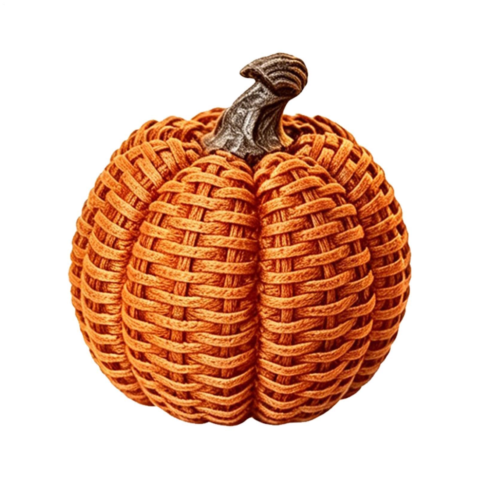 Calabazas artificiales de resina trenzada con acabado artesanal premium para exteriores