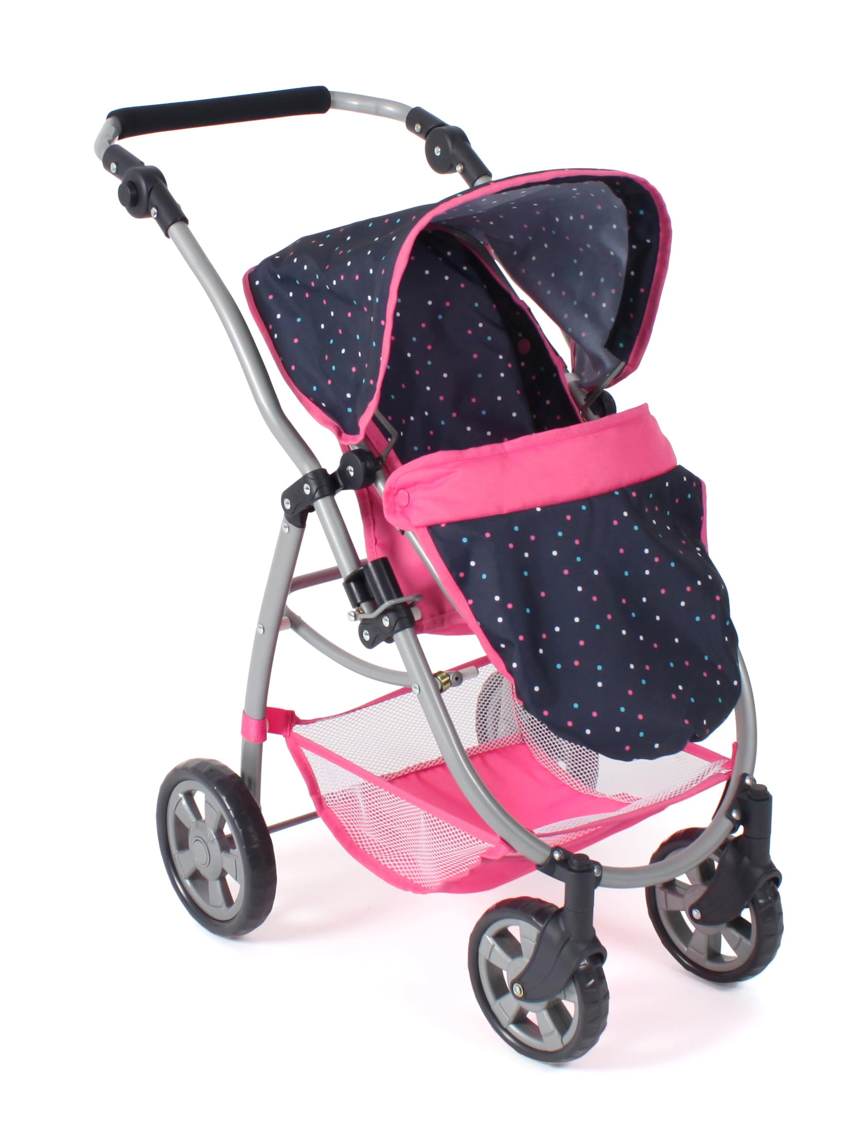 Bayer Chic 2000-640-84 Puppenwagen Emotion All In 2.0-3in1 Puppenwagen-Set bestehend aus Babywanne, Sportsitz und Autositz, Konfetti, pink