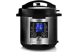 Megachef 6-Quart Multifunctional Electric Pressure Cooker with Stainless Steel Lid