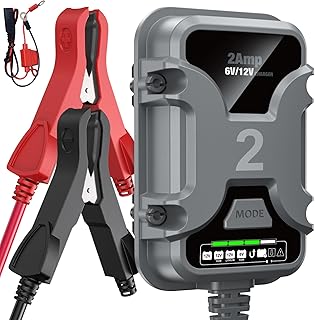 2A 6V/12V Smart Battery Charger Plug in – Auto Maintainer & Desulfator for AGM/Lithium – Trickle Charging for Cars, Boats, RVs