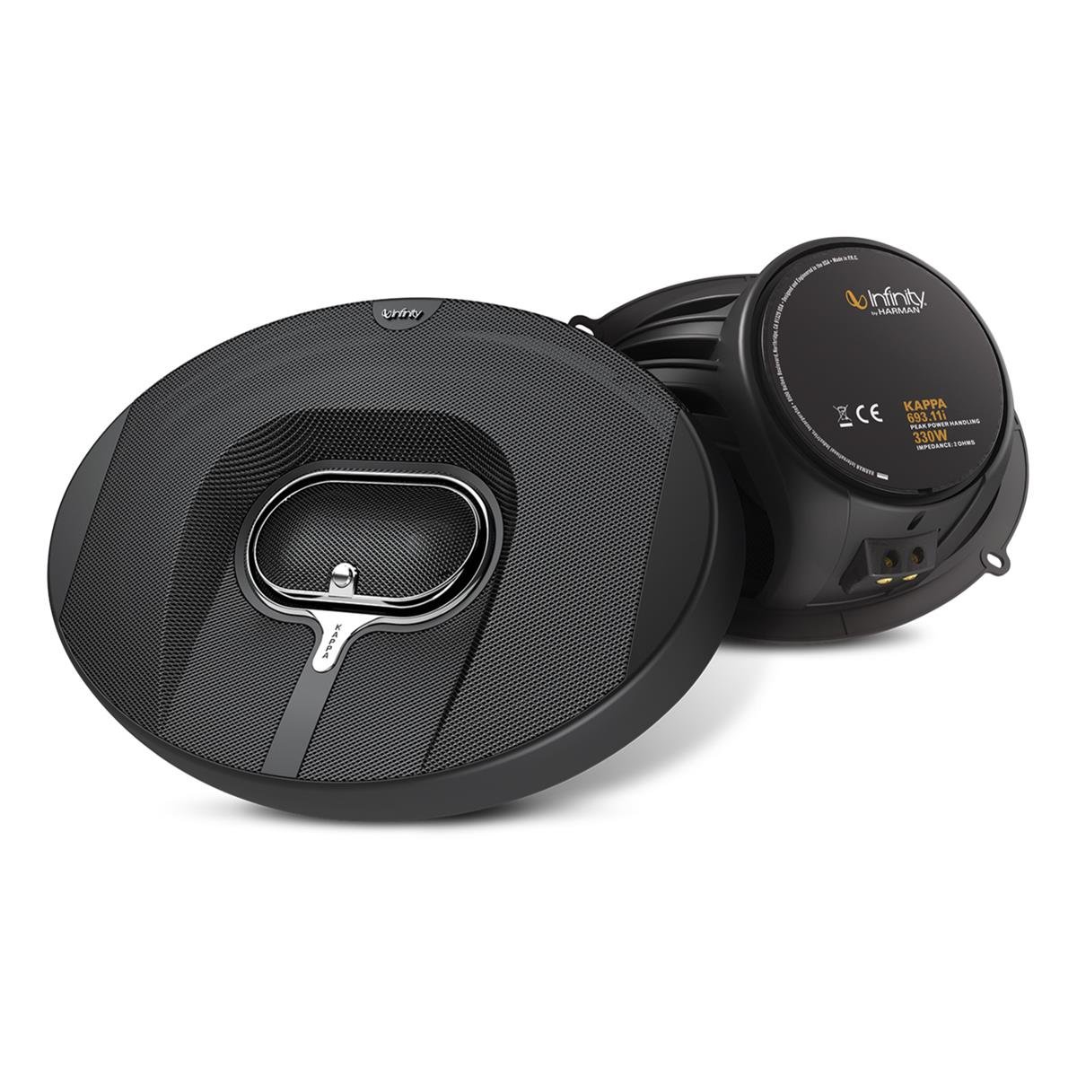 Infinity Kappa 693.11I 220W 6 x 9 Inches 3-Way Kappa Series Coaxial Speakers with Edge-Driven UTF Tweeters, Black