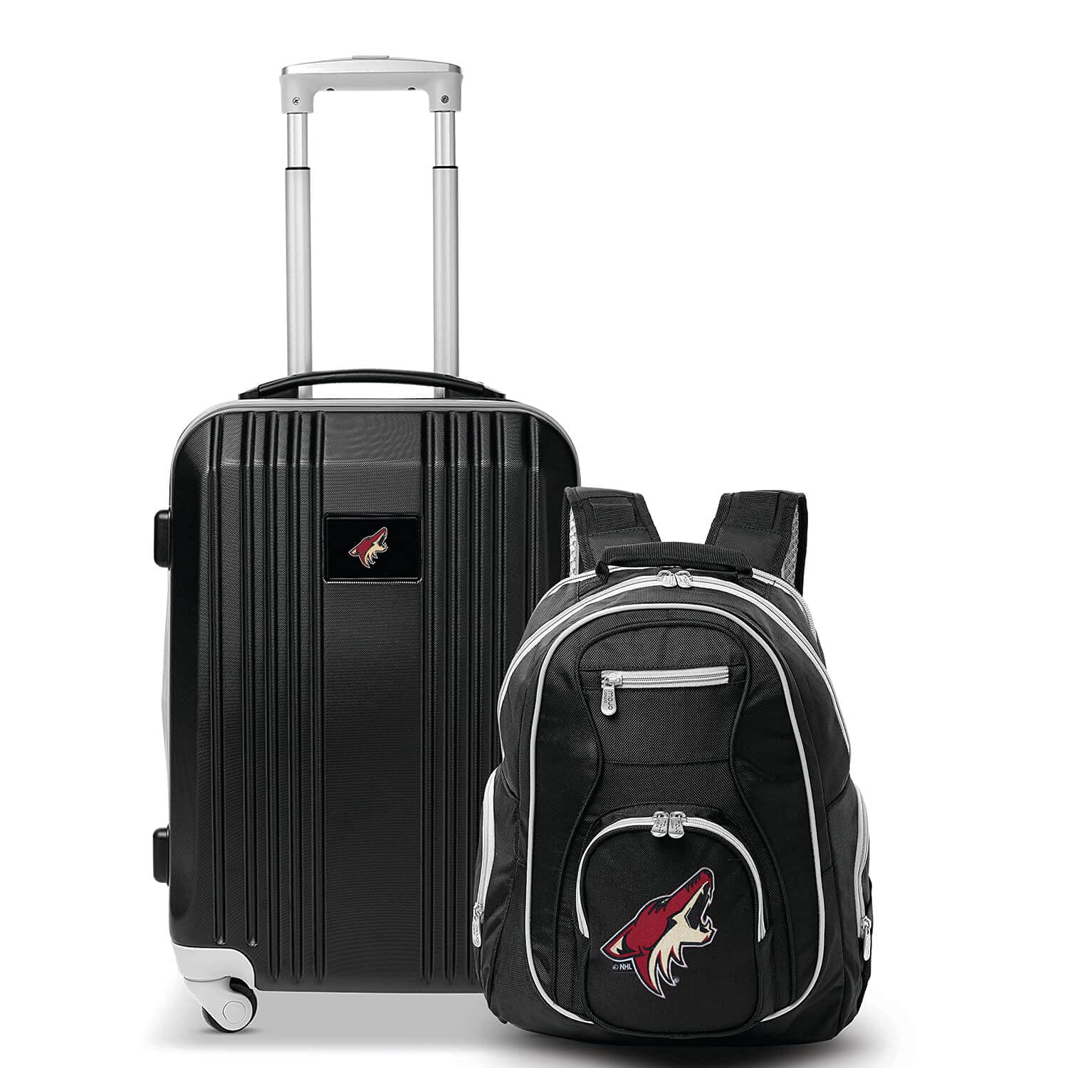 Denco Arizona Coyotes 2-Piece Luggage Set, Includes 21-inch Two-Tone Hardcase Spinner and 19