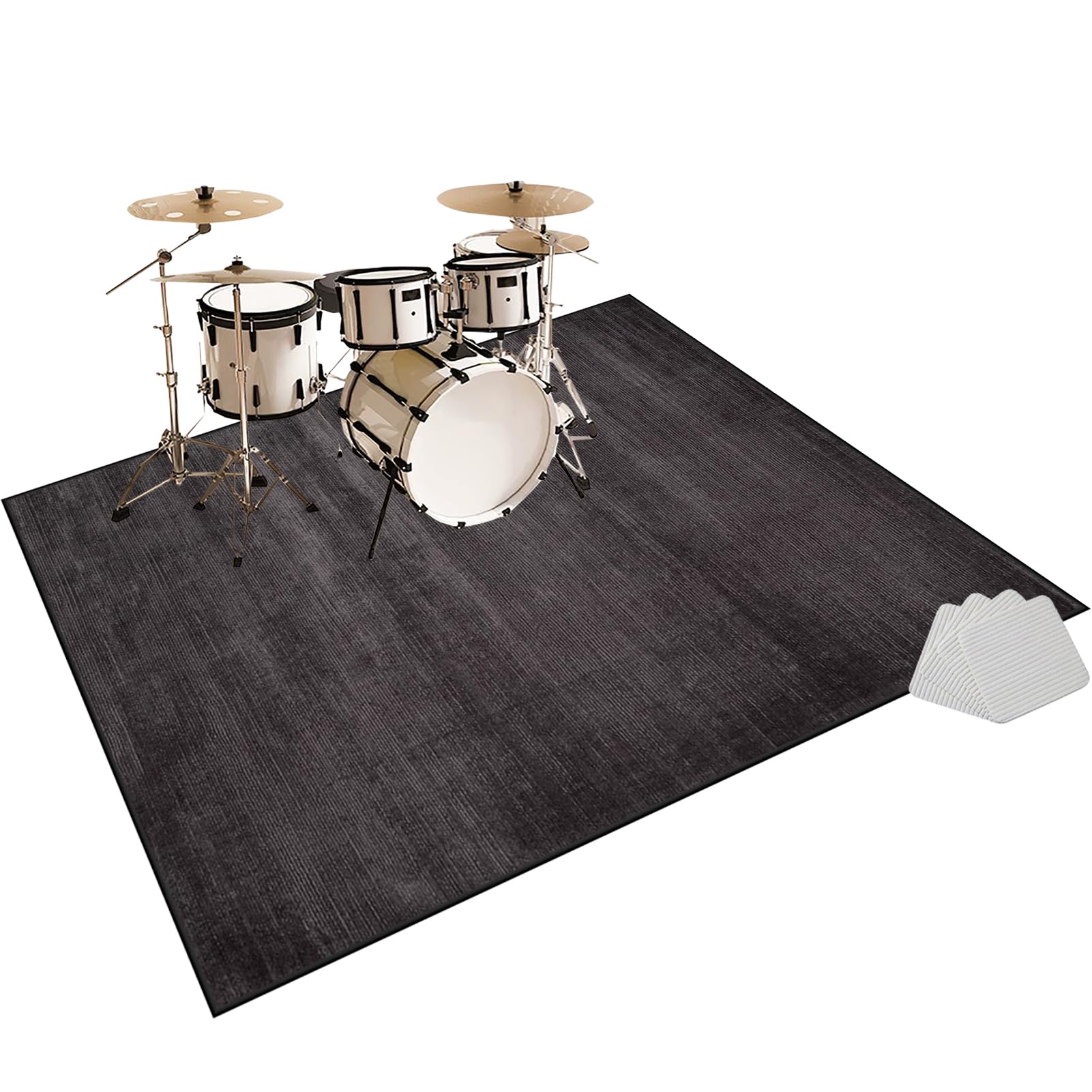 Dywan do perkusji, wygłuszający, 120 x 100 cm, mata perkusyjna, dźwiękoszczelny, mata do perkusji, mata do instrumentów muzycznych