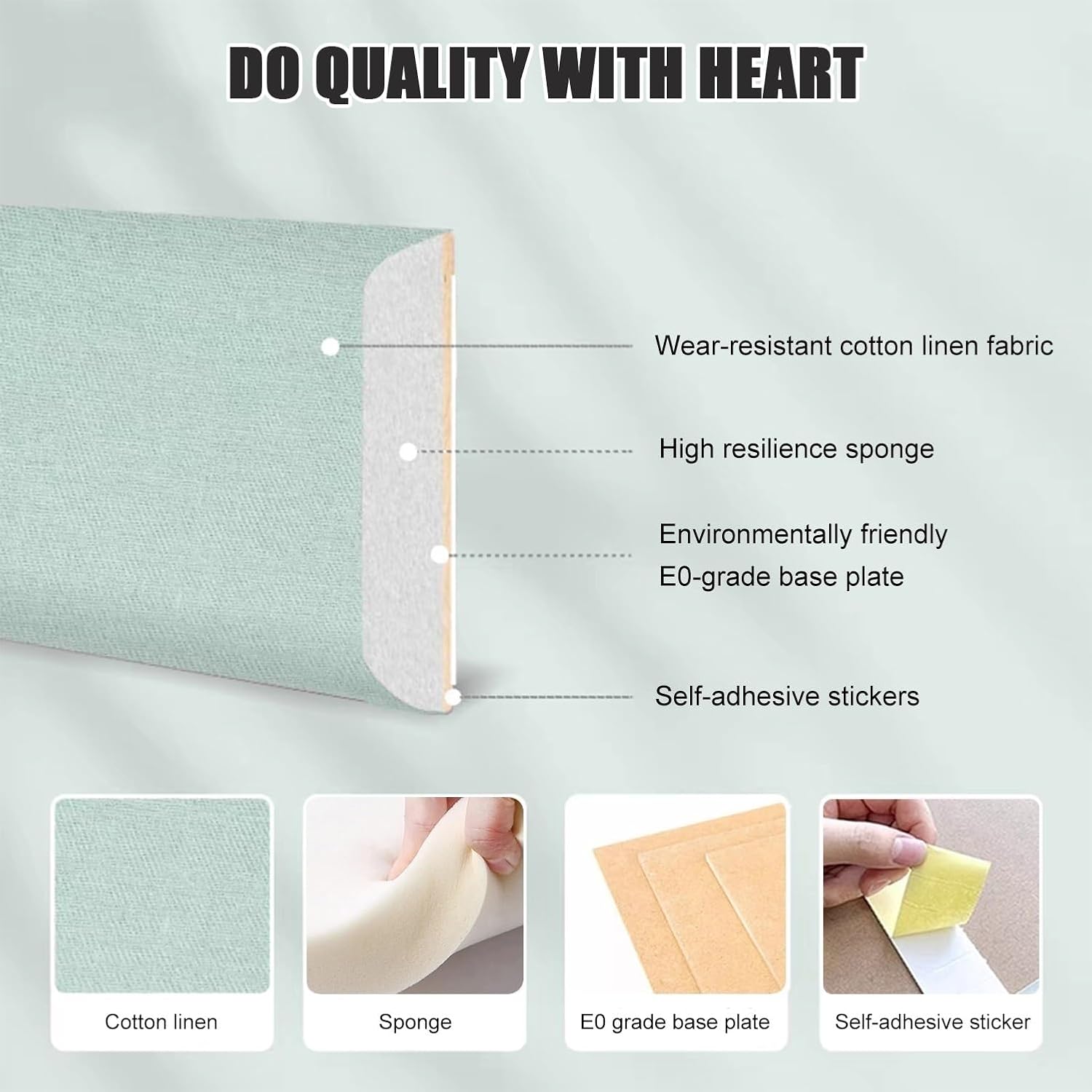 Upholstered Wall Panels 3D Anti-Collision Fabric Wall Coverings Peel and Stick Wall Mounted Headboard for Bedroom(Light Gray,100x50cm)