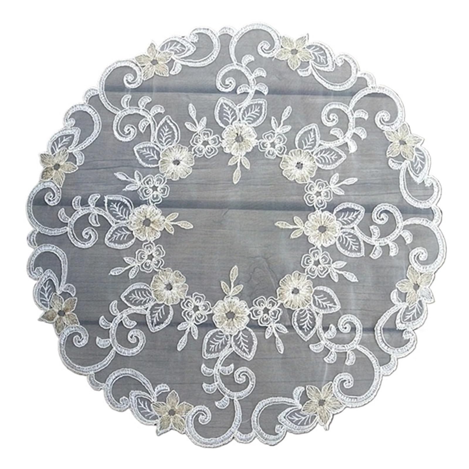 Lace Coasters 40CM Lace Embroidery Placemat Cup Coaster Kitchen Dining Table Place Mat Cloth Tea Coffee Doily Dish Pad