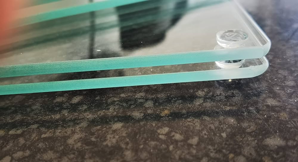 Glass Chopping Board 40x30cm PACK Of 2 : Clear Glass Worktop Saver For Kitchens - Durable, Hygienic Glass Worktop Savers - Scratch-Resistant, Heat- Proof, Easy-Clean: Chopping Boards