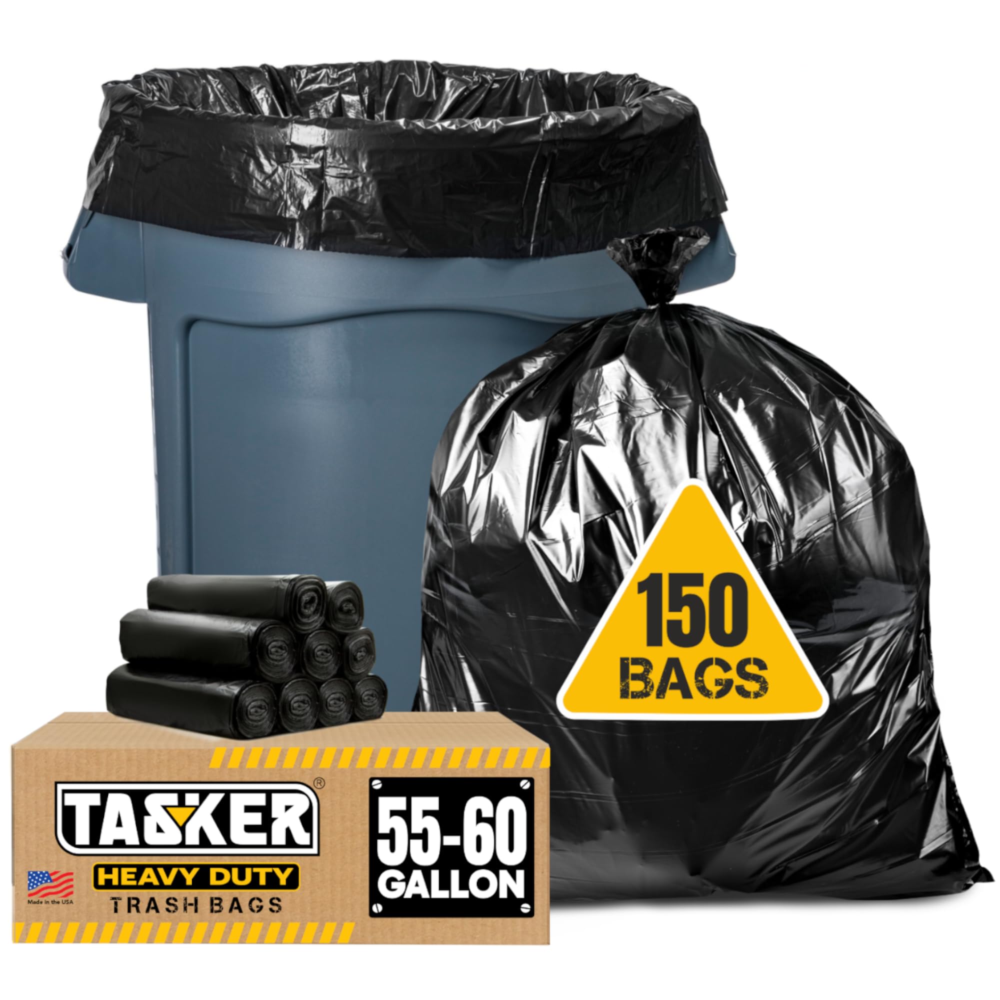 Amazon.com: Tasker 55-60 Gallon Trash Bags Heavy Duty | Mega
