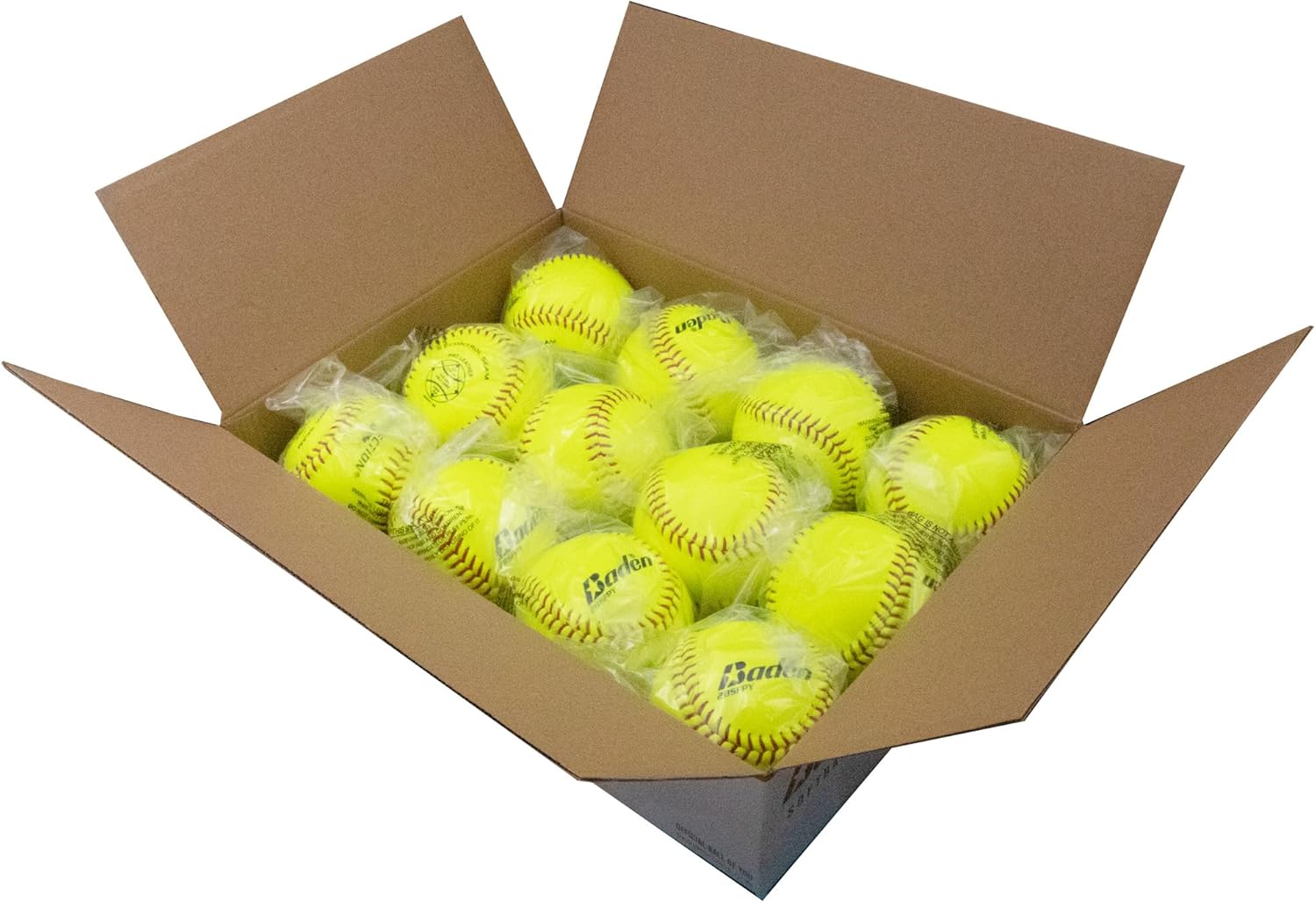 Baden Perfection Game Fastpitch Softballs | 12" Ball | Yellow Pro Leather Softballs for Fastpitch Play | One Dozen