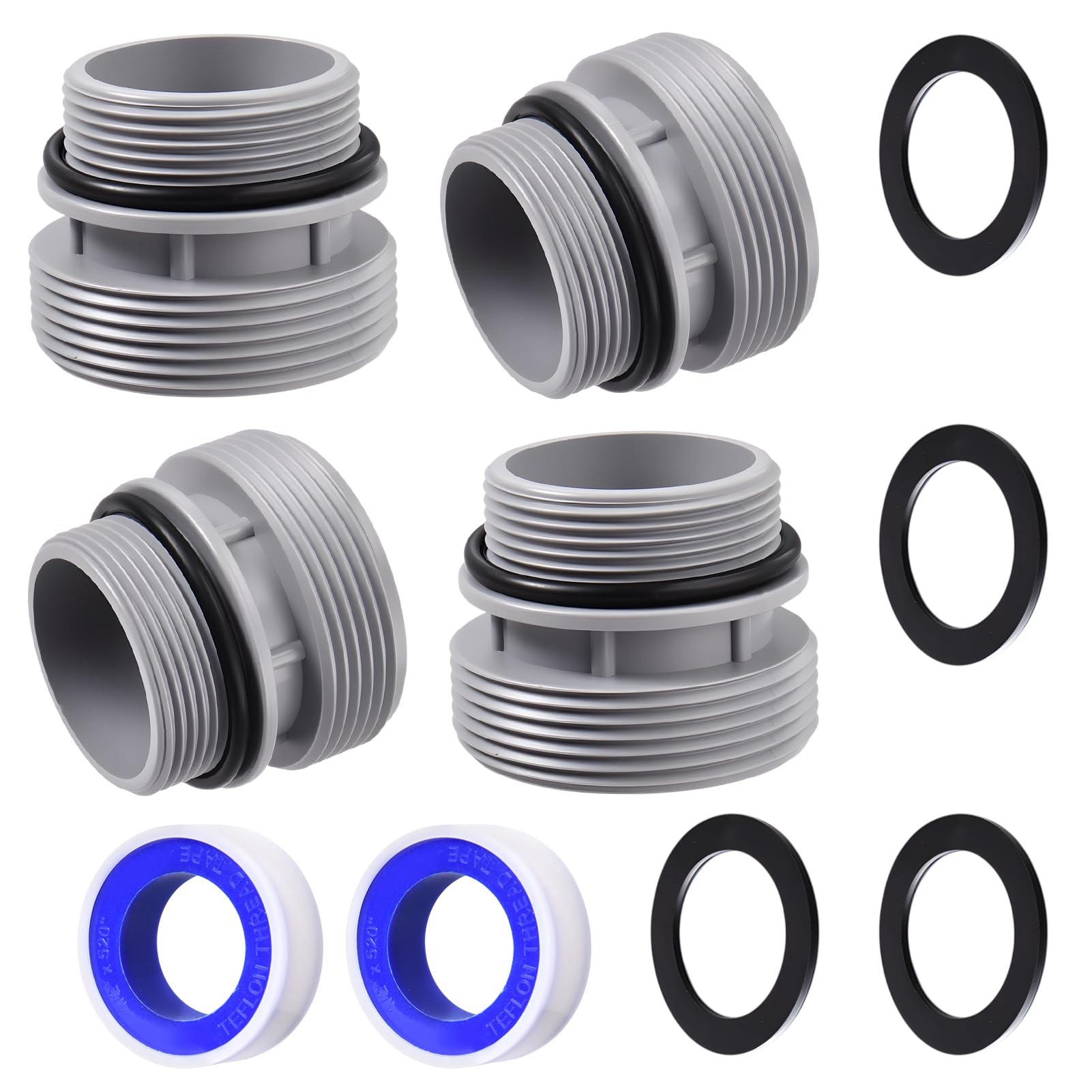 SPEEDWOX 40mm to 1 1/2" Filter Hose Conversion Kit Above Ground Pool Adapter Connects 40mm to Standard 1 1/4" Filter Ports Hose Conversion Adapters Kit Fit for Intex Hayward Coleman Pool