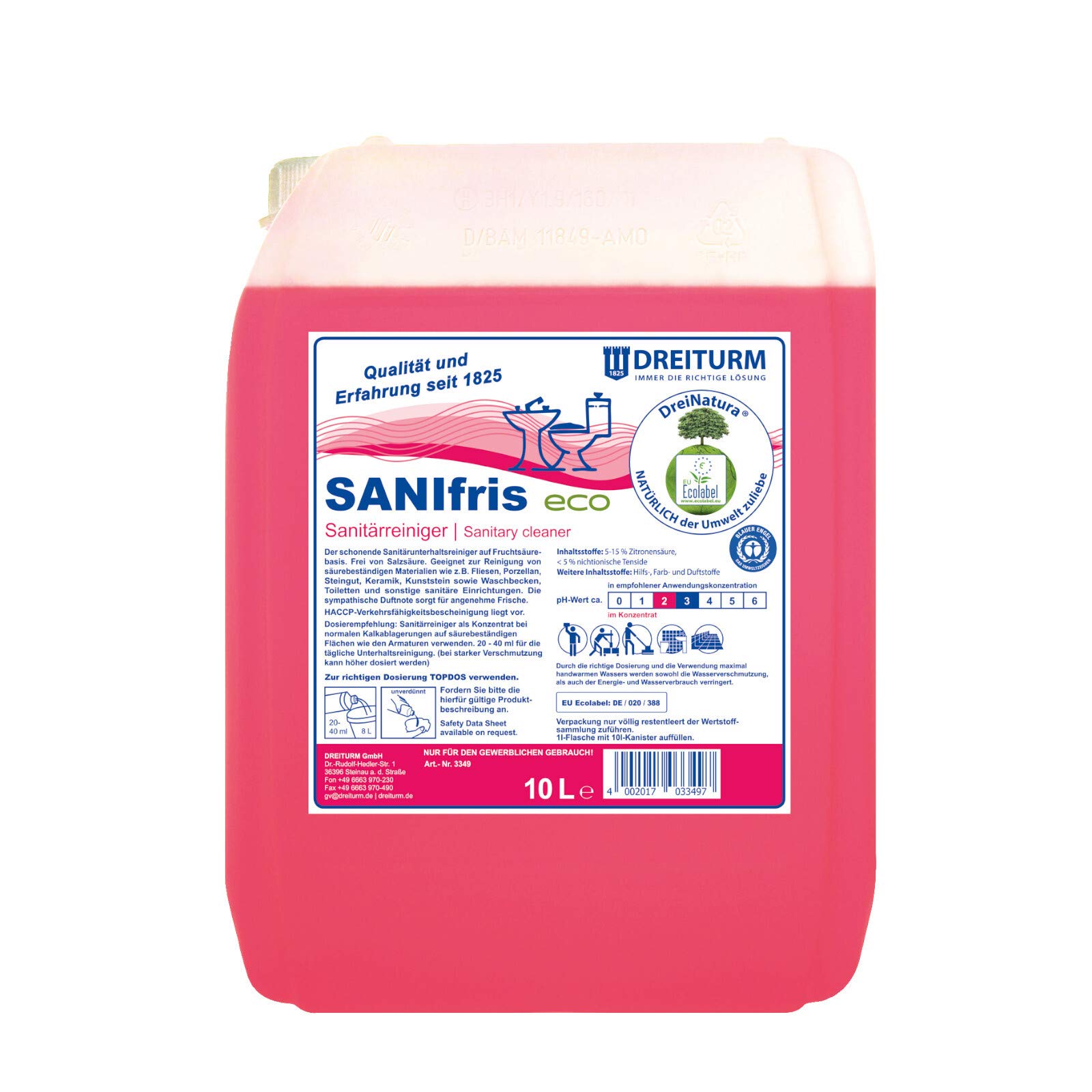 Dreiturm Sanifris eco DreiNatura Sanitärreiniger Badreiniger WC-Reiniger Toilettenreiniger 10 L