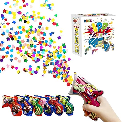 Miniatura 7 de Pistola inflable de fuegos artificiales juguetes de fiesta confeti fuegos artificiales confeti de mano multicolor con diseño novedoso suministros de