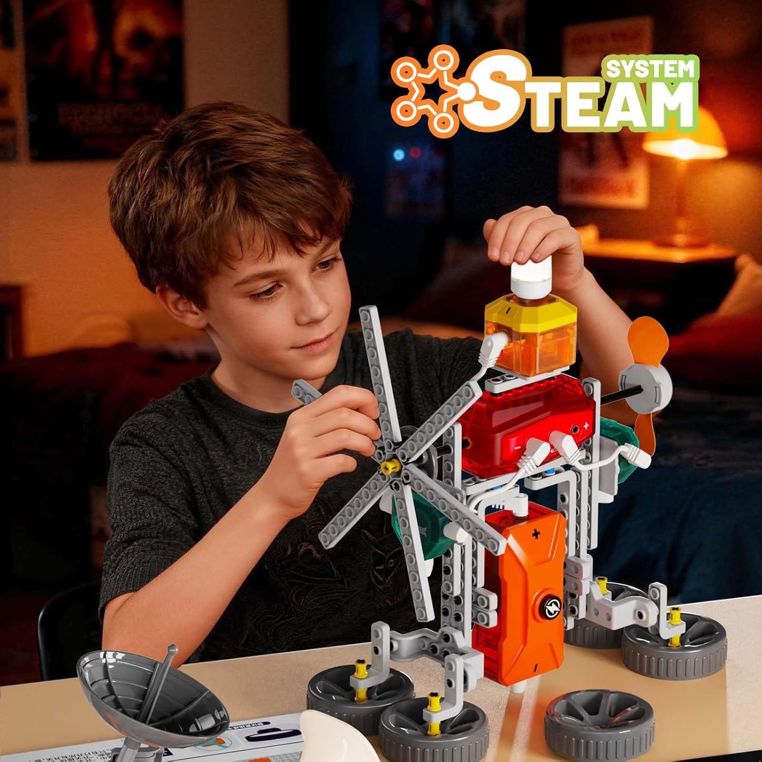 STEM Toys for Ages 8-13, 2-in-1 Physics Science Kit & Building Set, 218 Pcs Circuit Board for Kids with 20+ Experiments & DIY 19 3D Car Model Kits, Educational Engineering Gift for Boys and Girls