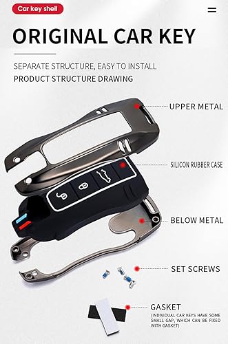 Miniatura 4 de ontto Funda para llavero con llavero para Porsche 2020 en adelante, funda de protección de 360 grados para 911 carrera