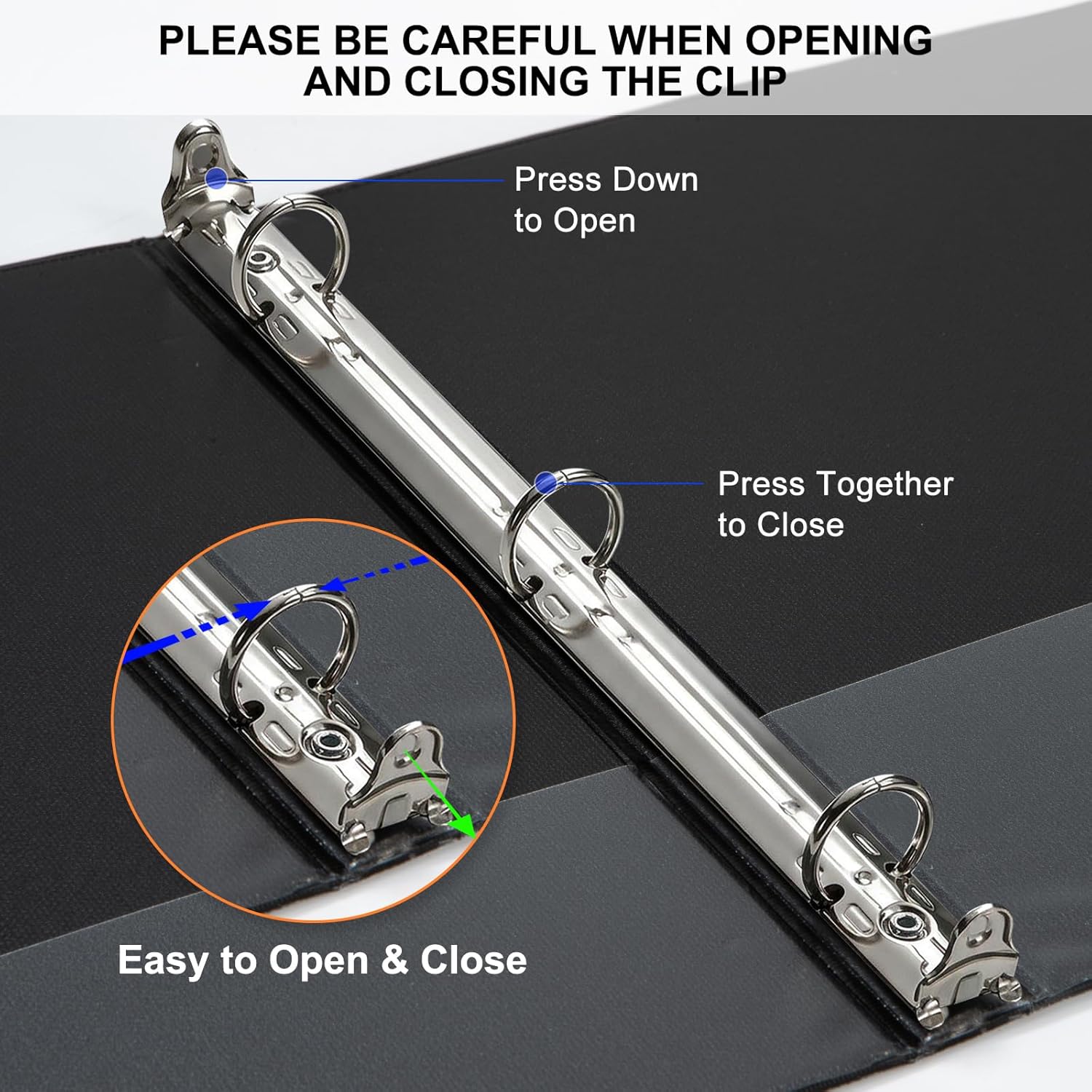 Comix Durable 0.5 Inch 3 Ring Binder with Clear Cover, 0.5" Round View Binder with 2 Interior Pockets, 100 Sheets Capacity of US Letter Size Paper, PVC-Free, School Office Supplies, 12 Pack (Black)