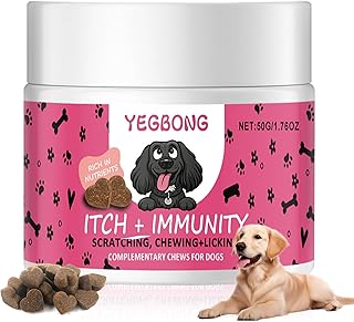 Hunde Leckerlis,Hundesnack Vitamine, Multivitamin Komplex für Hunde,Hund täglichen Ergänzung,gegen Juckreiz im Leckerliformat,gesunde Haut & glänzendes Fell,Dog Treats zur Belohnung oder Training product image