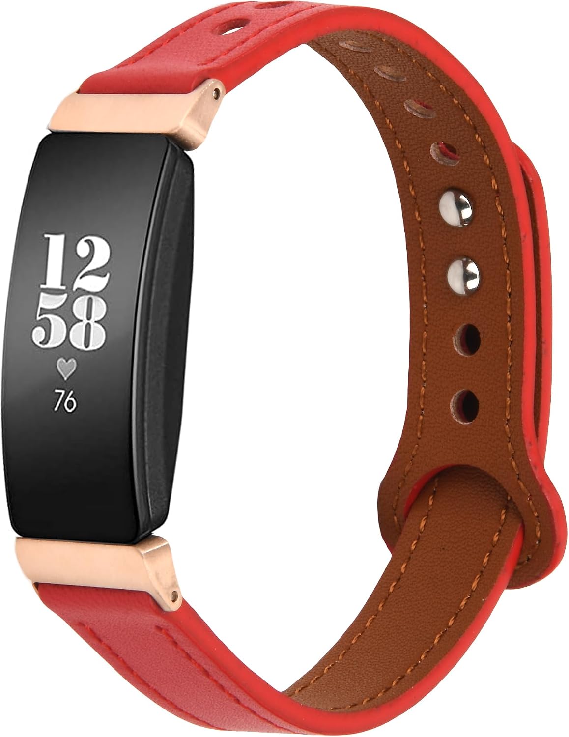 Wongeto Leather Bands Compatible With Fitbit Inspire 2/HR/Inspire, Genuine Leather Quick Release Strap for Fitness Tracker, Women Men image 2