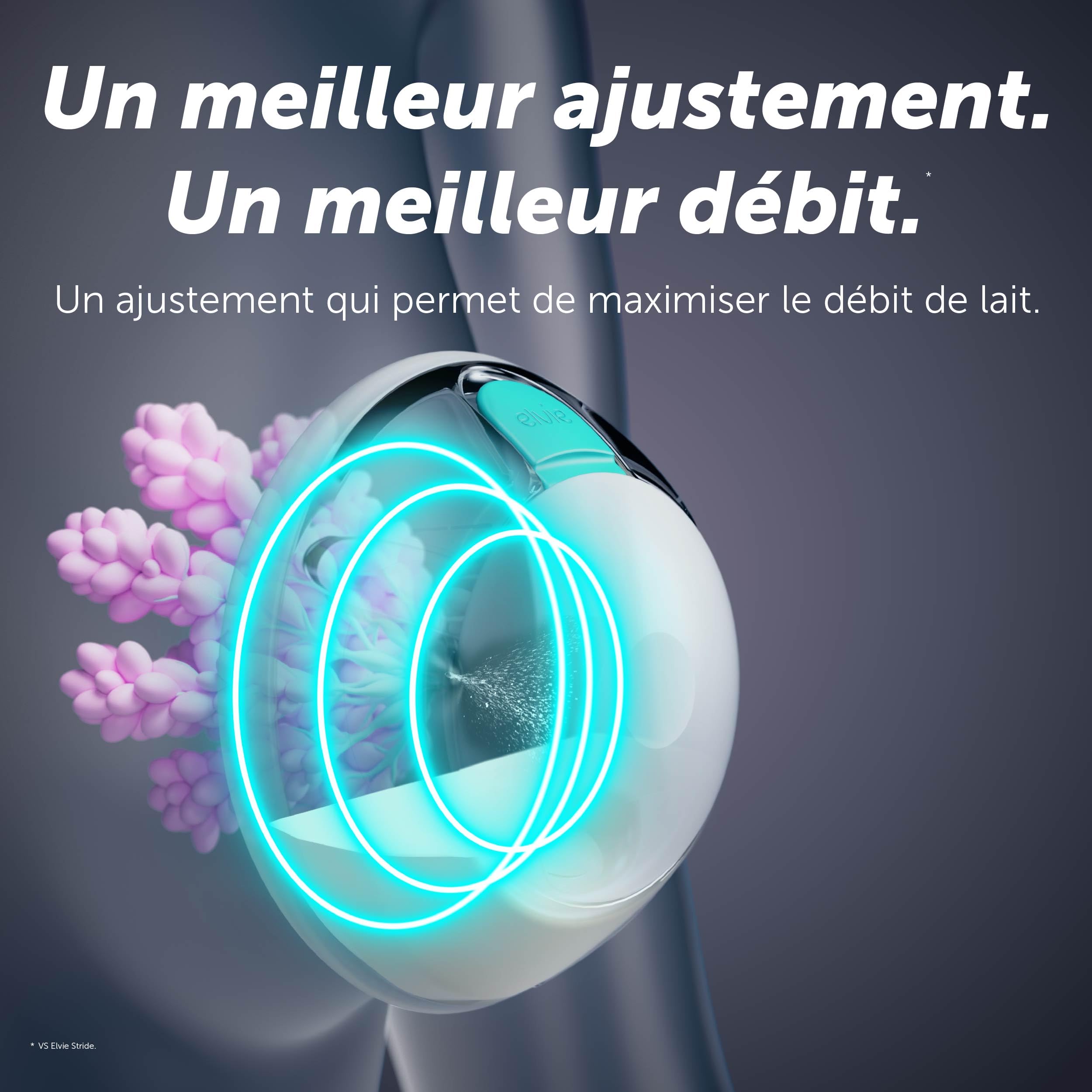 Elvie Stride 2 | Tire-lait électrique double avec tour de cou- Tire-lait autonome - Tire-lait portable - Essentiels pour les nouveau-nés