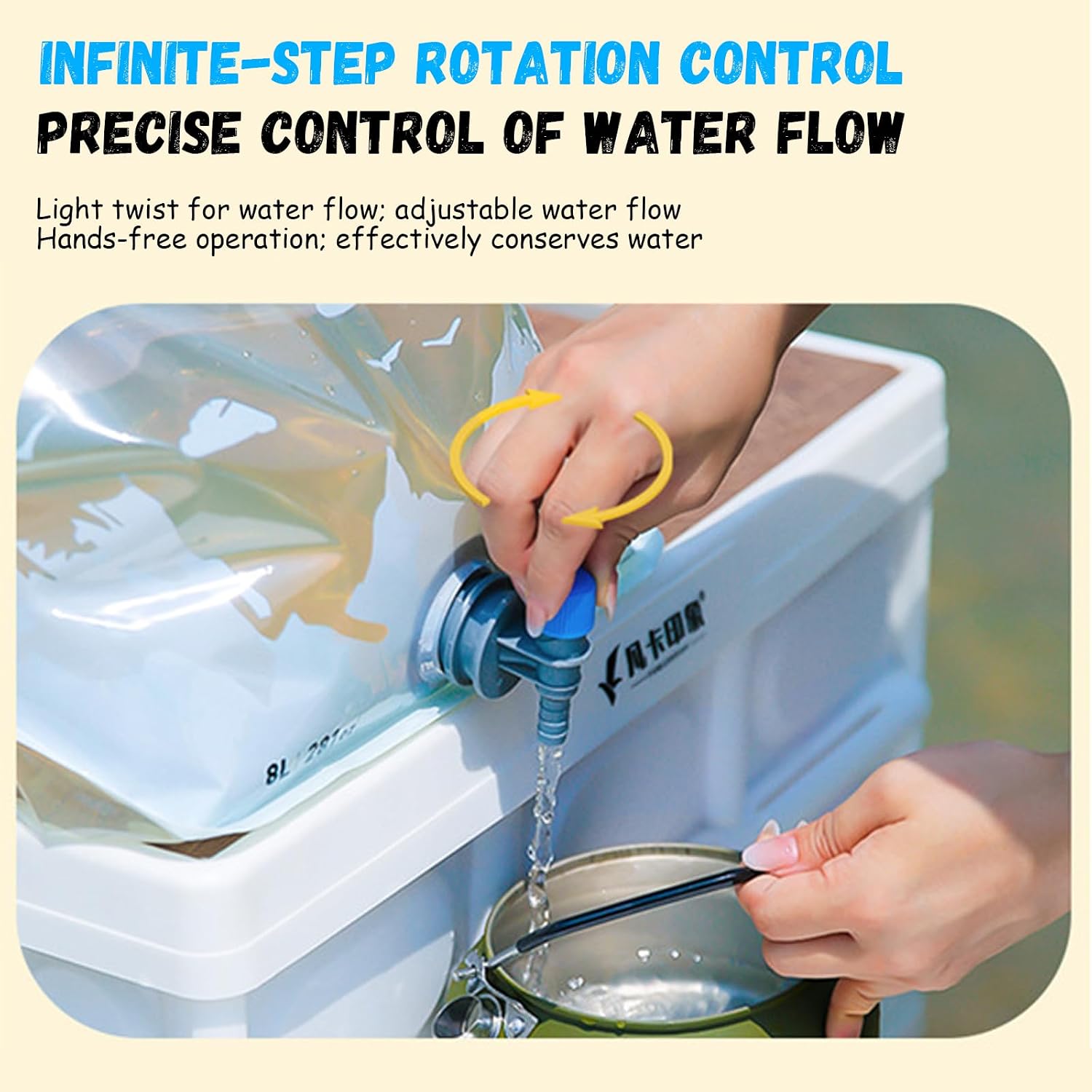 8L Transparent Foldable Water Bag with On/Off Spigot, Leakproof Portable Water Container for RV, Road Trip, Camping & Outdoor Use