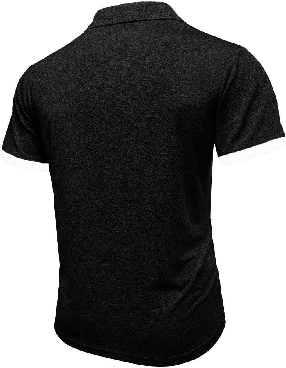 Ymosrh Men's Casual Polo Shirts Short Sleeve Solid Color Fashion Golf Collar Shirt, M-3XL