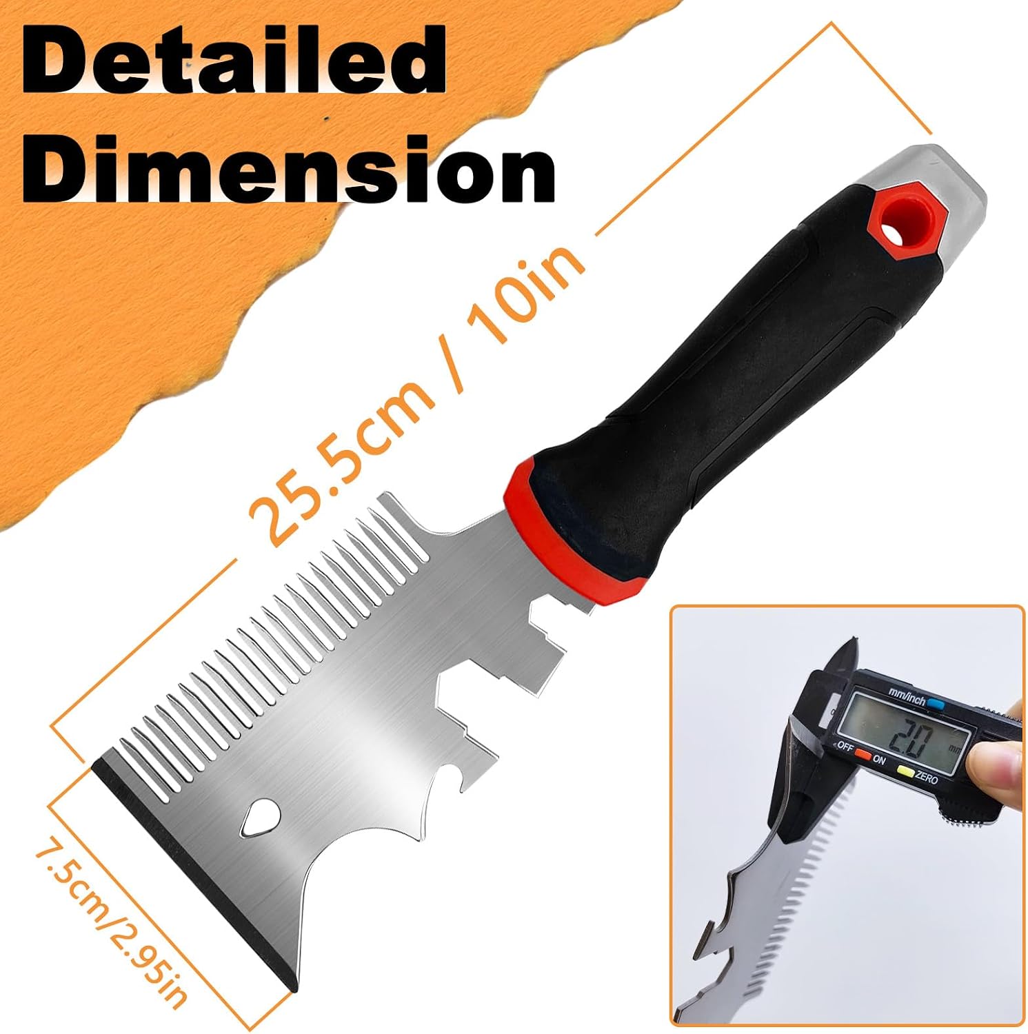 3” Multifunctional Paint Brush Comb, Stainless Steel 13-In-1 Paint Scraper Tool, Heavy Duty Paint Brush & Roller Cleaner Tool for Professional Painters & DIYers