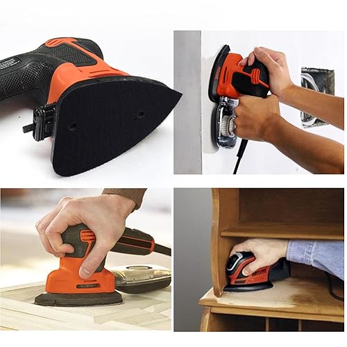 Miniatura 4 de LotFancy Almohadilla de repuesto para lijadora de detalles # 577044-01, paquete de 8, para Black & Decker Mouse Sander MS500