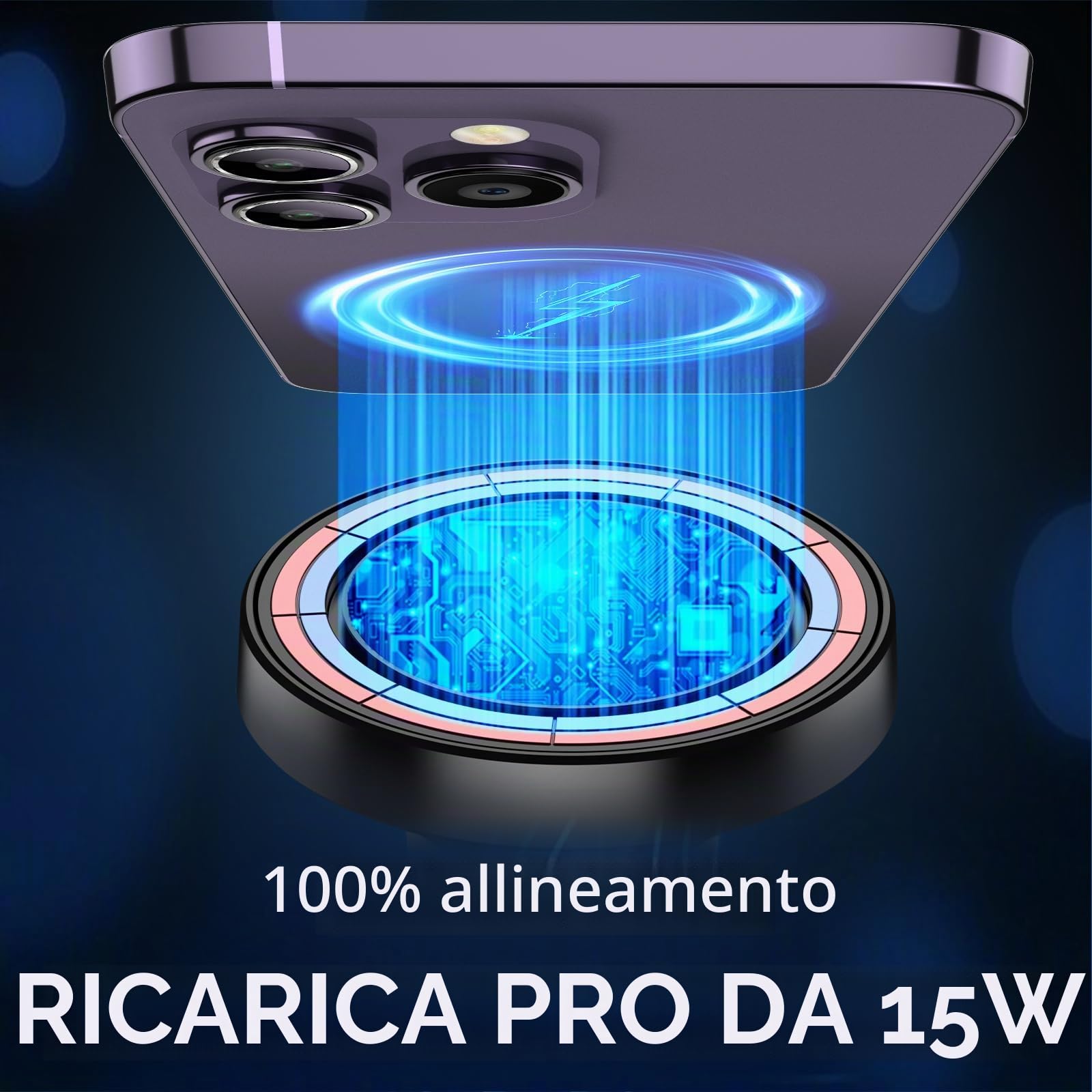 Supporto per auto Magsafe con funzione di ricarica, 100% stabile: 15 W, supporto per cellulare auto MagSafe, caricatore per auto, senza fili, magnetico per iPhone Air 17, 16, 15, 14