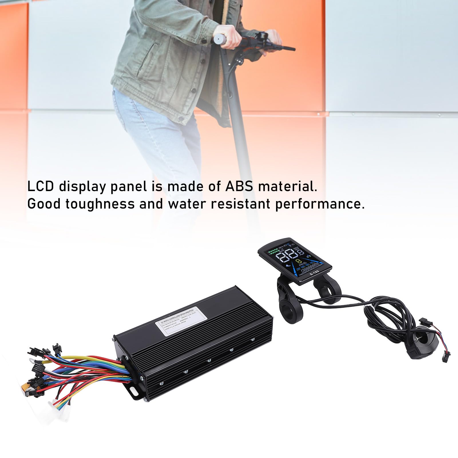 BuyWeek Zestaw kontrolera silnika roweru elektrycznego, 36 V, 48 V, 1500 W, 2000 W, 40 A, 3-trybowy sterownik fali sinusoidalnej, S-100, wyświetlacz LCD do skutera