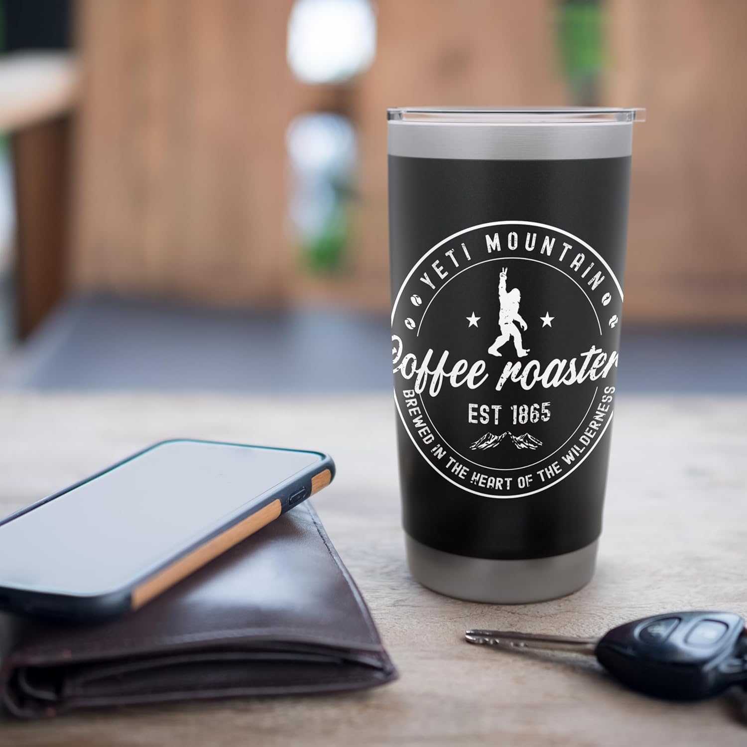 Yeti Mountain Coffee Roasters Bigfoot Sasquatch Stainless Steel Insulated Tumbler