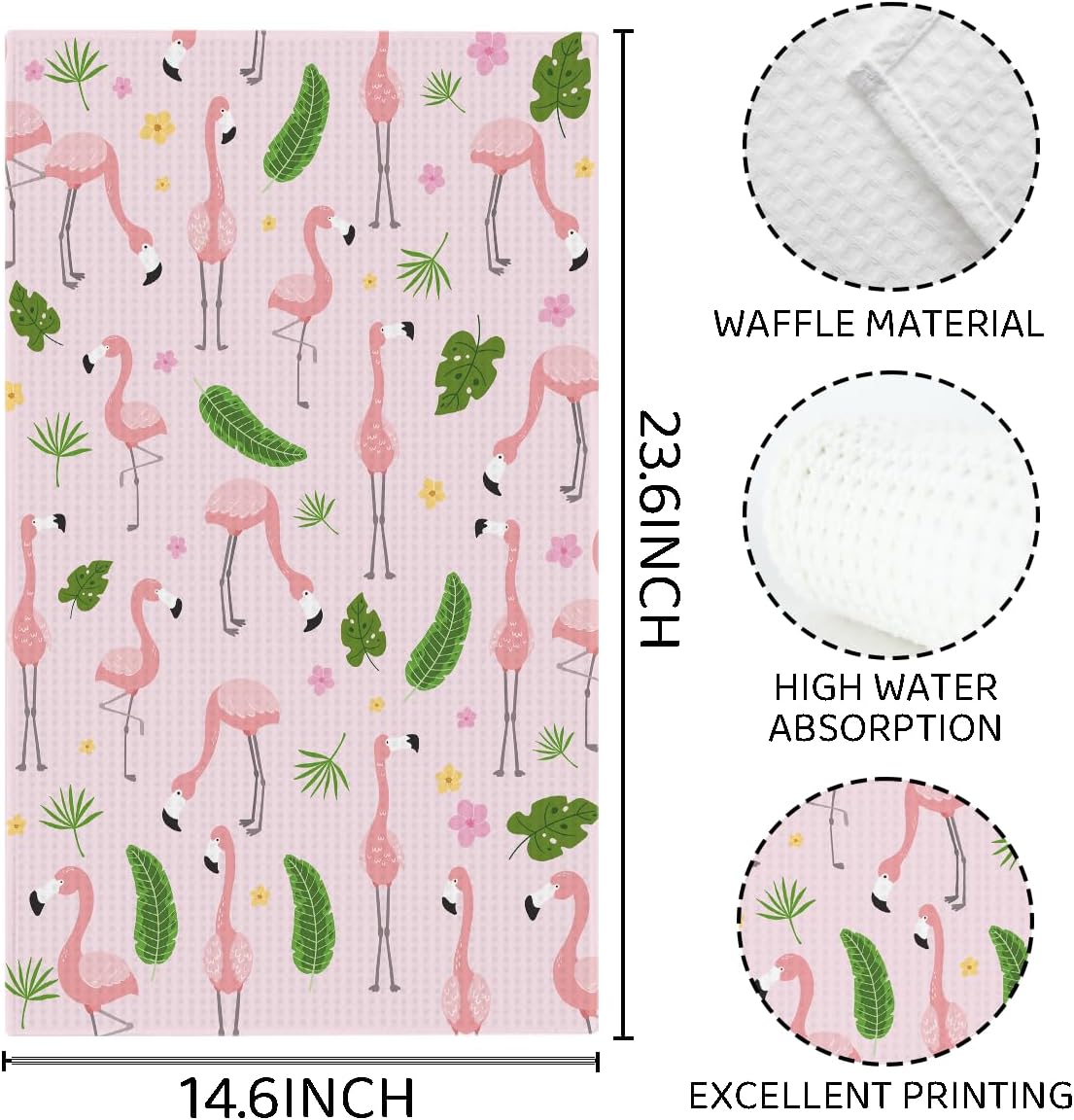 Pink Flamingo Gifts Summer Tea Wine Kitchen Towels Dish Towels for Kitchen Drying Dishes Drying Cloth Bathroom - Image 2
