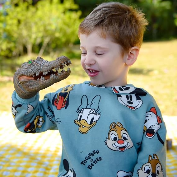 Gemini&Genius Crocodile Hand Puppet Toys Funny&Scared Alligator Head Puppet