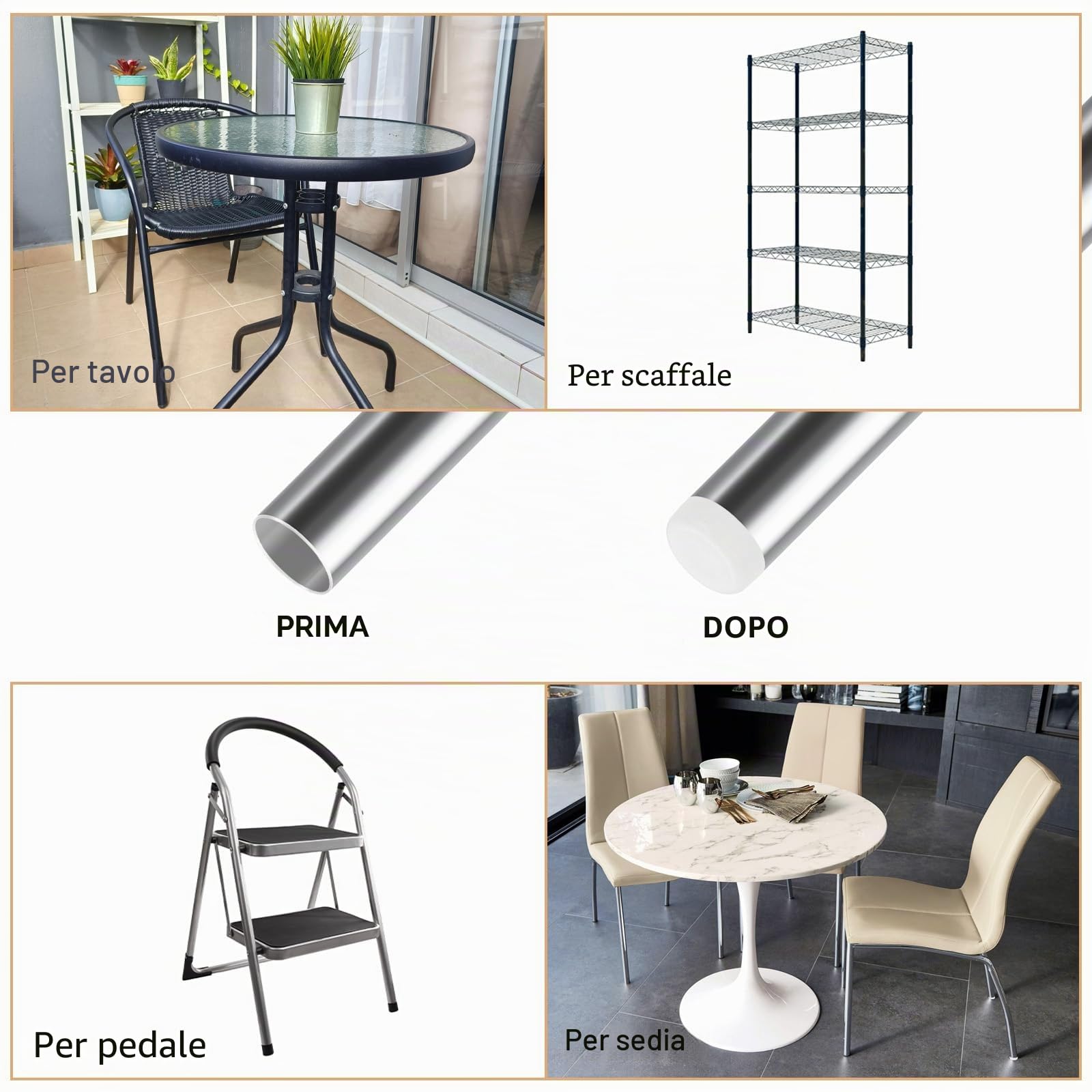 PATIKIL Tappo Tondo Plastica, 16Pz 7/8"/22mm Tappi Tubi Plastica Tappi per Sedie Rotondi, Tappis per Gambe Sedie, Mobili, Tubi Metallici, Ferramenta, Recinzioni, Bianco