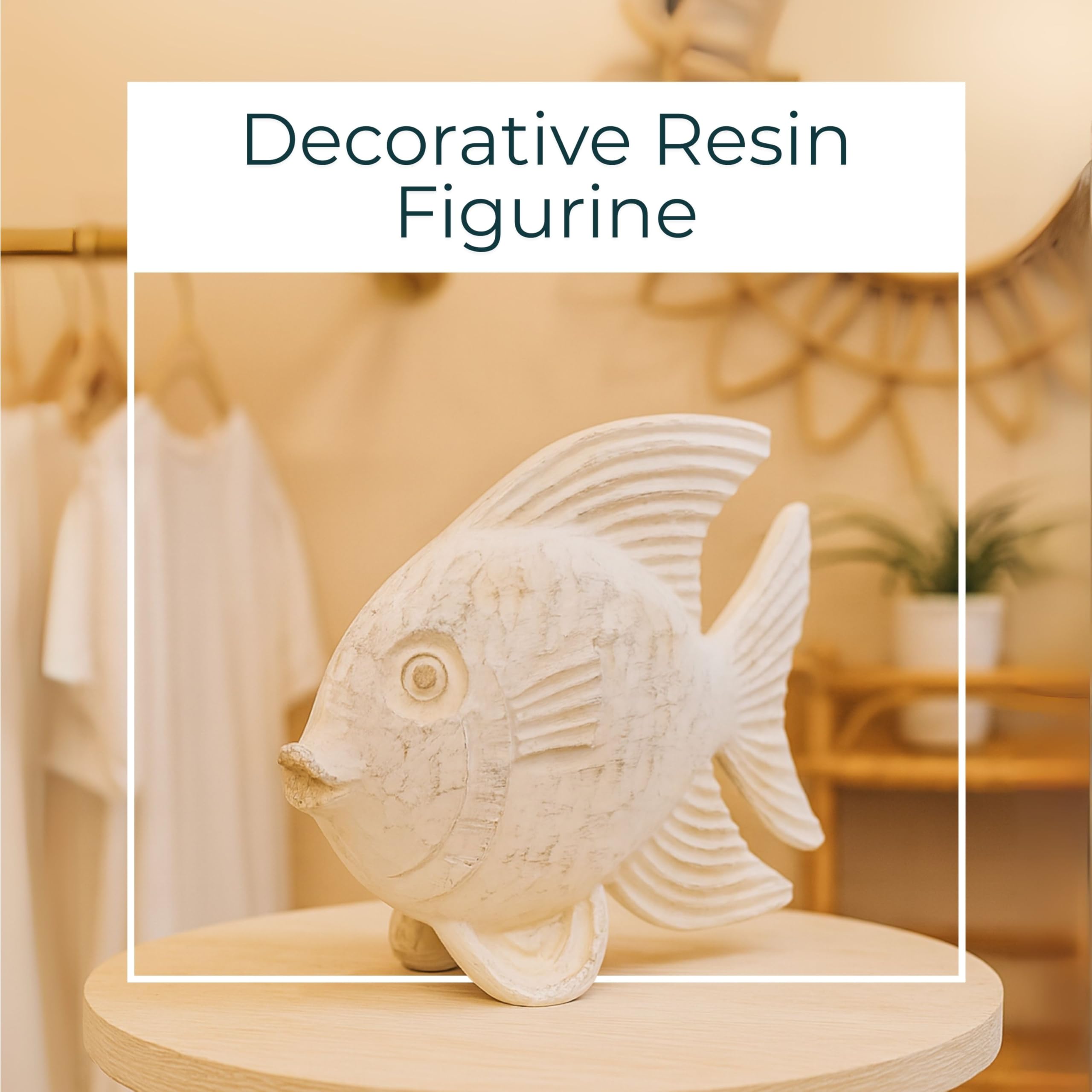 Amazon.co.jp: 樹脂製 10インチ 魚の置物 ホワイトウォッシュ : Home